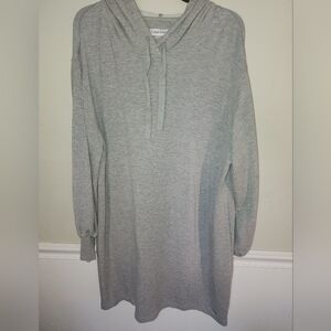 Calvin Klein Gray Hooded Sweatshirt Dress. Size Large
